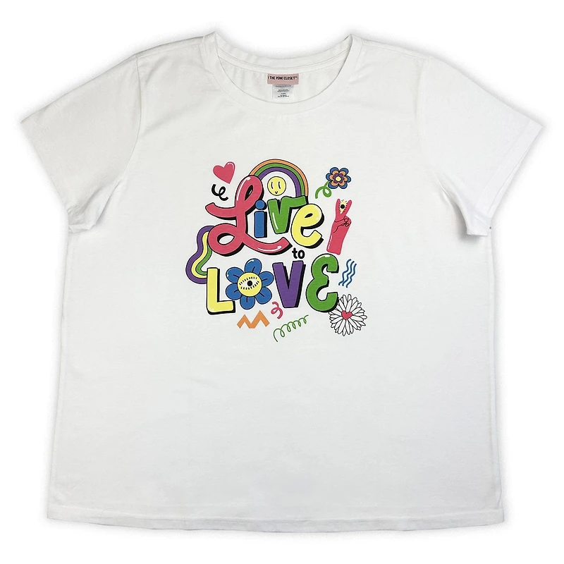 PINK CLOSET T-shirt grande taille à manches courtes pour femme