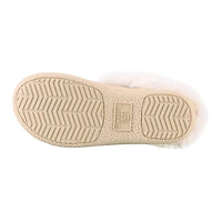 Isotoner® Women's Blake Mircosuede Hoodback with Faux Fur Cuff Slippers