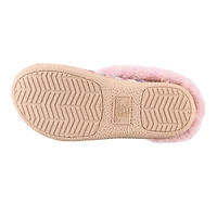 Pantoufles à capuche IsotonerMD Zara en tricot Lurex avec revers en fausse fourrure pour femmes