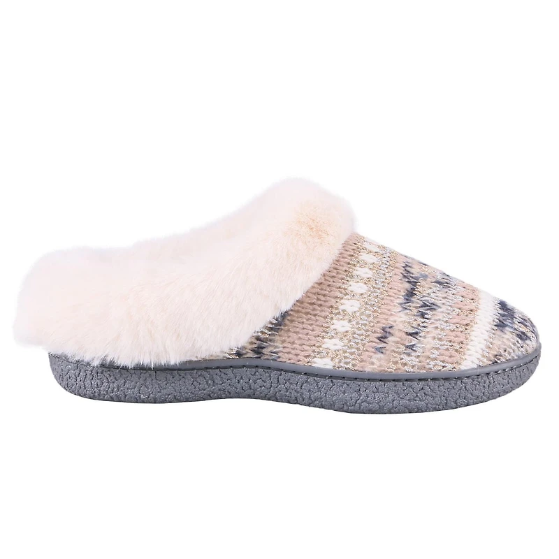 Isotoner® Women's Zara Lurex Knit Hoodback with Faux Fur Cuff, Sizes from Small to Extra Large