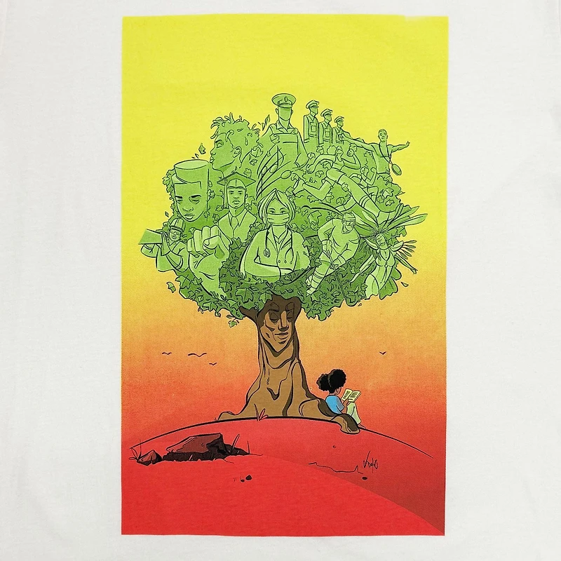 The Blak Brush T-shirt à manches courtes Arbre des héros inclusif pour le genre