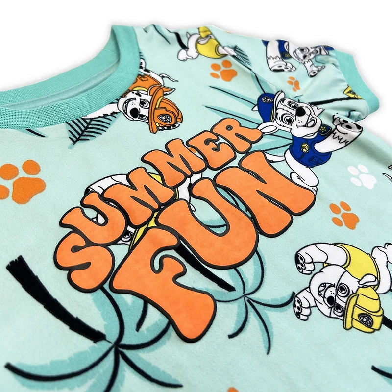 Paw Patrol Toddler Boy's short sleeve  T-Shirt and Shorts 2 piece Pajamas Set