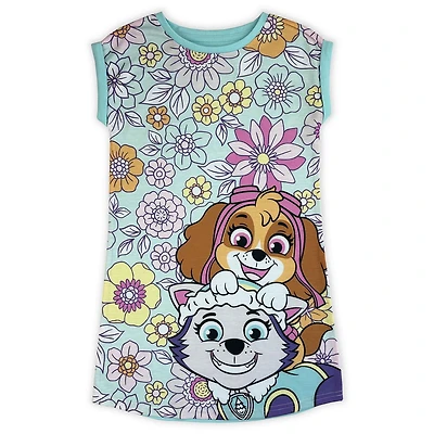 Paw Patrol Girls Dolman sleeve nightgown, with crewneck, lightweight perfect for lounging.
