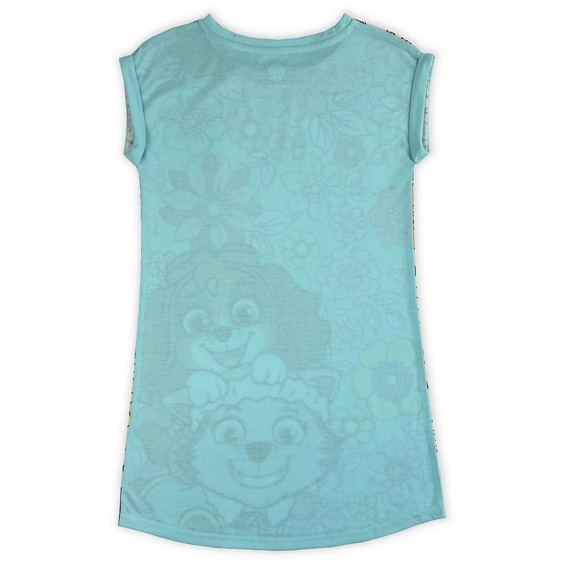 Paw Patrol Girls Dolman sleeve nightgown, with crewneck, lightweight perfect for lounging.