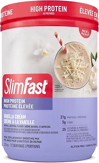 Mélange pour substitut de repas créme à la vanille élevé en protéine Smoothie Coupe la faim Nutrition avancée de SlimFast 312g