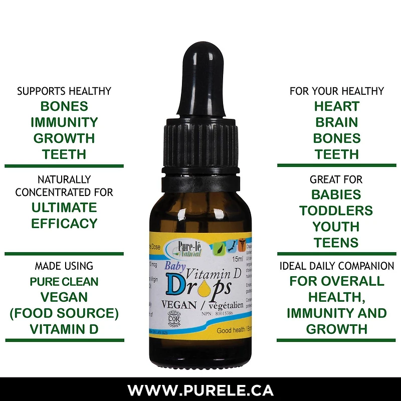 Pure-lē Natural Baby Vegan Vitamin D2  Drops