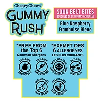 Gummy Rush Sour Belt Bites - Blue Raspberry 60g
