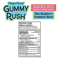 Gummy Rush Sour Belt Bites - Blue Raspberry 60g