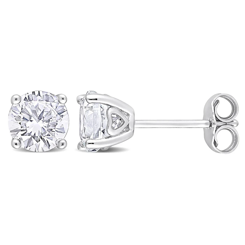 Boucles d'oreilles Miabella à Solitaire Saphir Blanc Synthétique en Argent Sterling