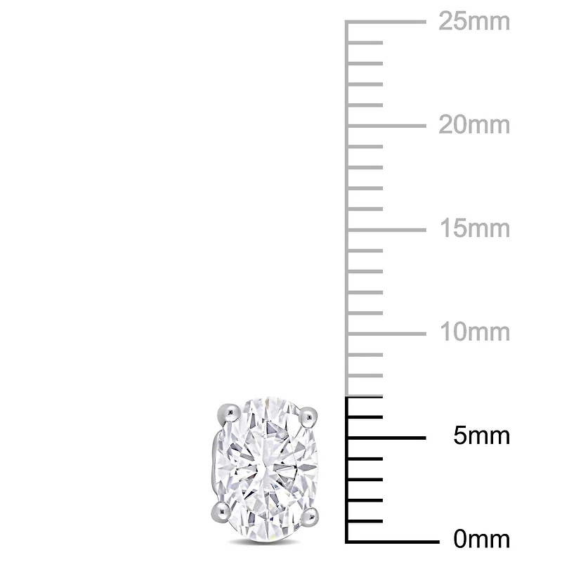 Boucles d'oreilles Miabella à Solitaire Ovale Saphir Blanc Synthétique en Argent Sterling