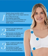 Bestform 9706014 Comfort Cotton Blend Front Close Sports Bra