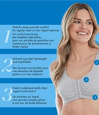 Bestform 9706014 Soutien-gorge de sport en coton mélangé à fermeture frontale Tailles 34 - 48