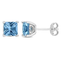 Boucles d'oreilles Miabella à Solitaire Spinelle Synthétique de coupe-princesse en Argent Sterling