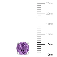 Miabella Amethyst Solitaire Stud Earrings in Sterling Silver