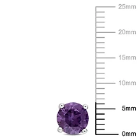 Miabella Simulated Alexandrite Solitaire Stud Earrings in Sterling Silver