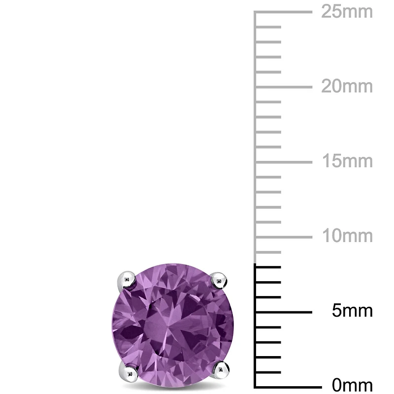 Miabella Simulated Alexandrite Solitaire Stud Earrings in Sterling Silver