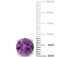 Miabella Simulated Alexandrite Solitaire Stud Earrings in Sterling Silver