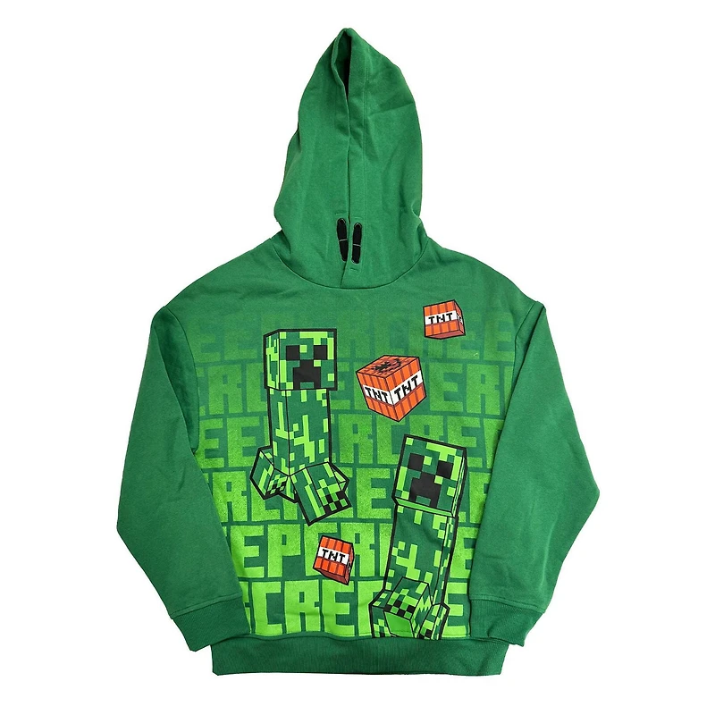 Minecraft Boys Creeper Explosion Long Sleeve Hoodie