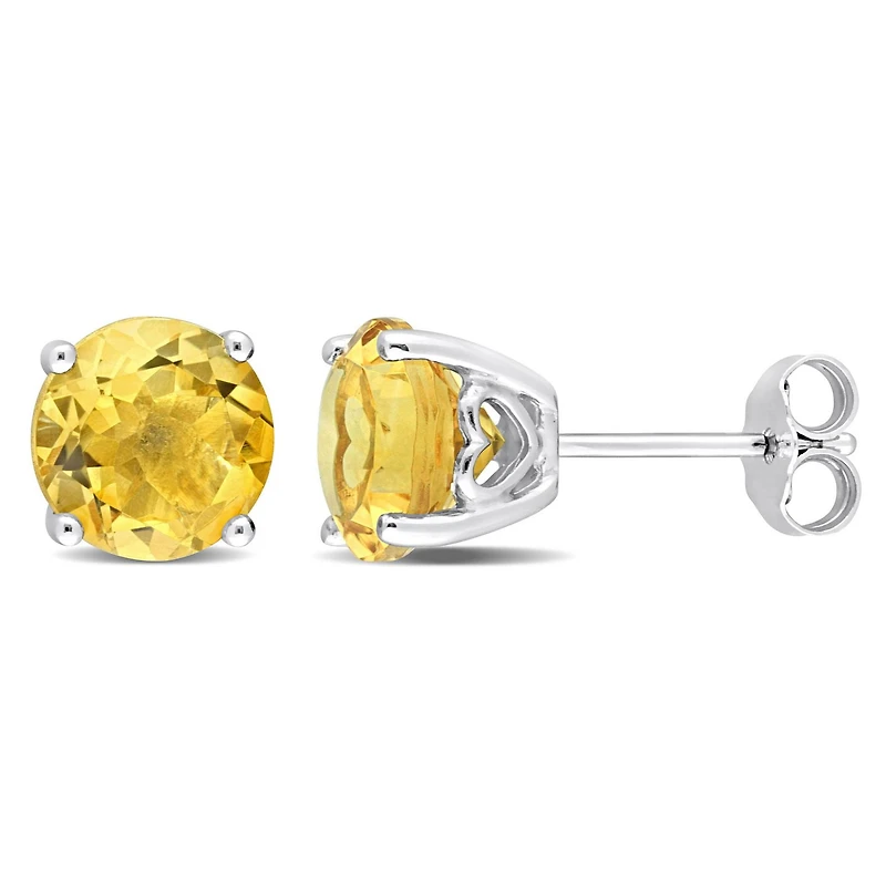 Boucles d'oreilles Miabella à Solitaire Citrine en Argent Sterling