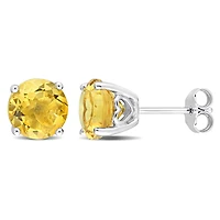 Boucles d'oreilles Miabella à Solitaire Citrine en Argent Sterling