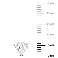 Miabella White Topaz Solitaire Heart Stud Earrings in Sterling Silver
