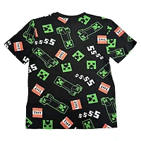 Minecraft Boys Creeper Everywhere Short Sleeve T-Shirt