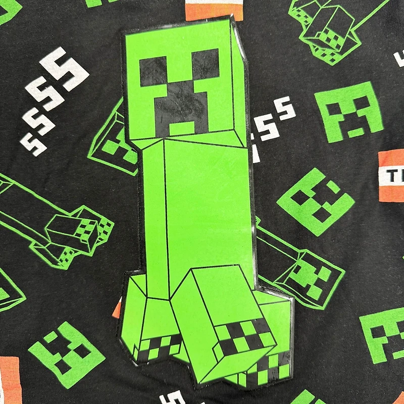 Minecraft Garçons Creeper Everywhere T-Shirt à Manche Courte
