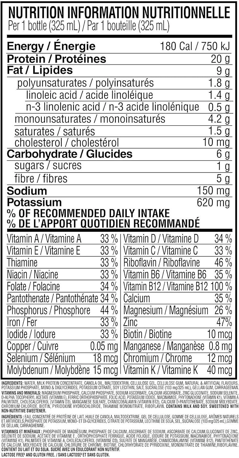 SlimFast Advanced Nutrition Elevee en Protiene Creme a la Vanille Lait Frappe substitut de repas 4x325ml