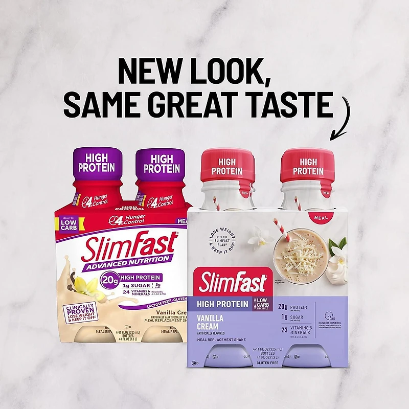 SlimFast Advanced Nutrition High Protein Vanilla Cream Meal Replacement Shake, 4 x 325ml