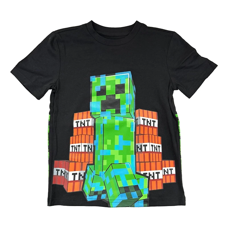 Minecraft Boys Creeper Stockpile Short Sleeve T-Shirt