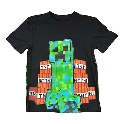 Minecraft Boys Creeper Stockpile Short Sleeve T-Shirt