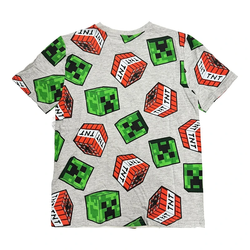 Minecraft Boys Creeper Logo Short Sleeve T-Shirt