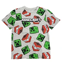 Minecraft T-shirt à manches courtes avec logo Creeper pour garçon