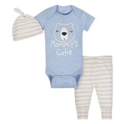 Gerber Petits garçons Ensemble de 3 pieces biologique - Bleu