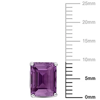 Boucles d'oreilles Miabella à Solitaire Alexandrite Simulé de coupe-émeraude en Argent Sterling