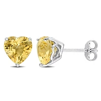 Boucles d'oreilles Miabella à Solitaire Cœur Citrine en Argent Sterling