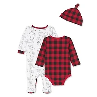 Canadiana Infants' Unisex Printed Sleeper 3-Piece Set