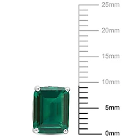Miabella Emerald-Cut Created Emerald Solitaire Stud Earrings in Sterling Silver