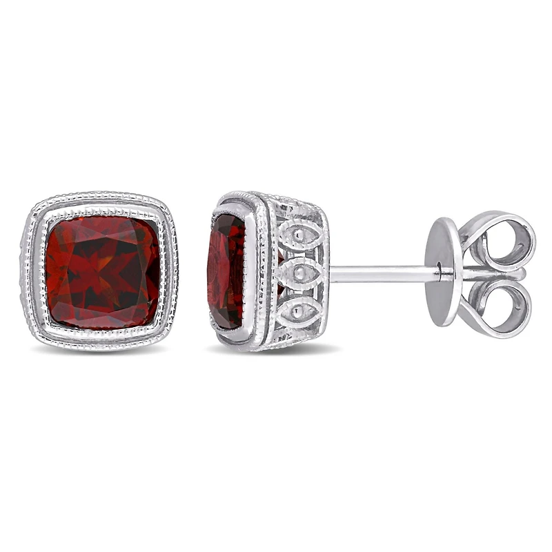 Boucles d'oreilles Miabella à Solitaire Grenat en Argent Sterling