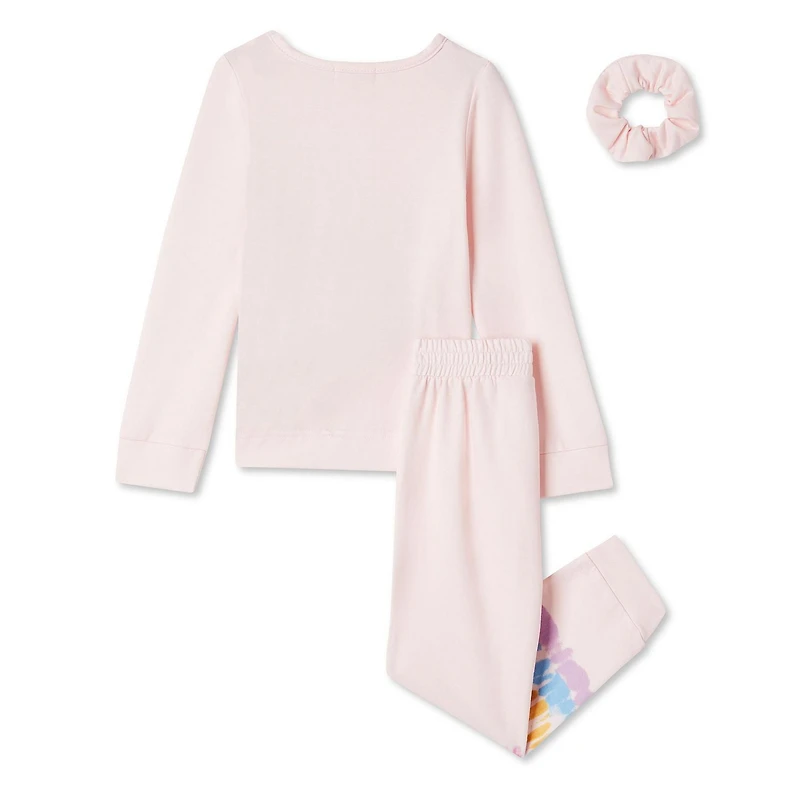 Btween Girls' Fleece Sweatshirt, Jogger, and Scrunchie 3-Piece Set