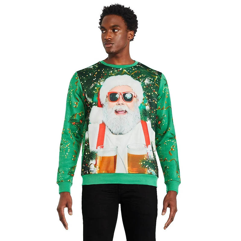 Coton ouaté de Noël avec encolure ronde George pour hommes