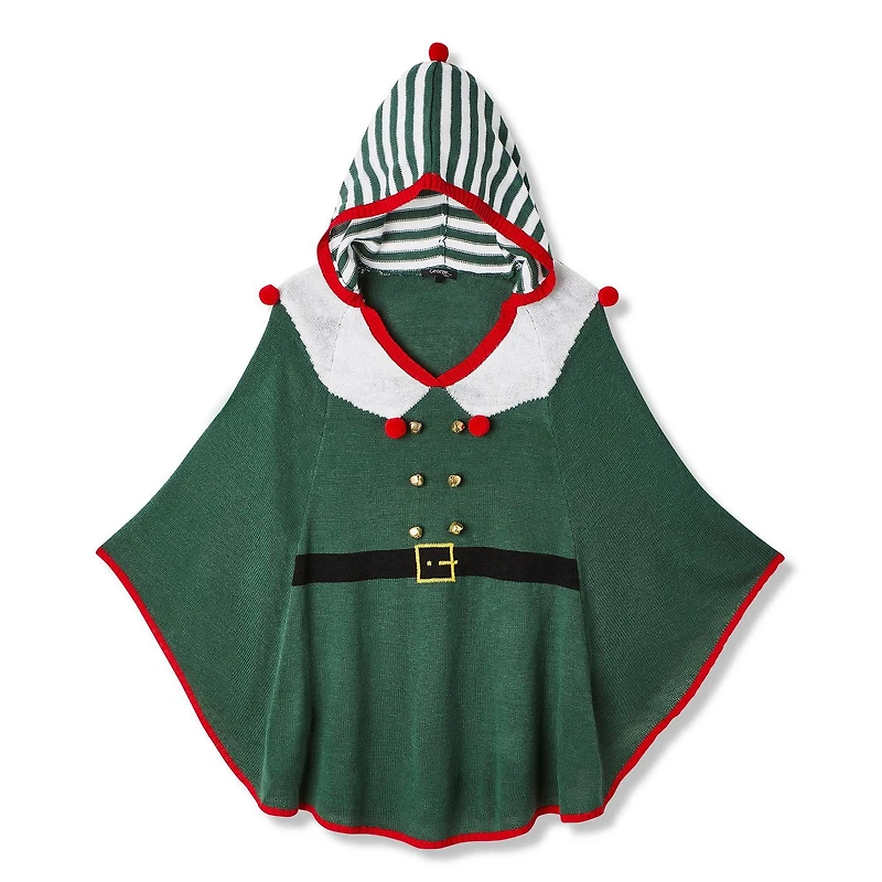Chandail de style poncho de lutin de Noël George Plus pour femmes