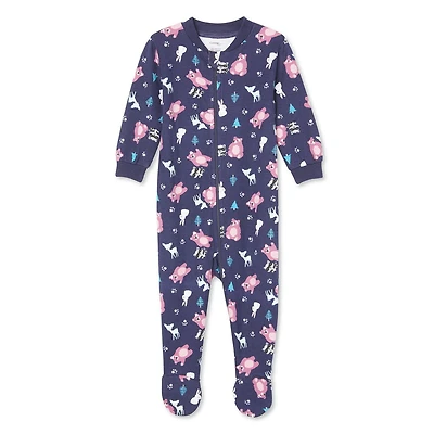 George Baby Girls' Full-Zip Sleeper, Sizes 0-24 months