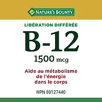 NATURE'S BOUNTY Vitamin B-12, Time Release, Helps in Energy Metabolism, Helps Form Red Blood Cells, Helps Prevent B-12 Deficiency, Helps the Immune System, Tablets 80.0 count, 80 Tablets