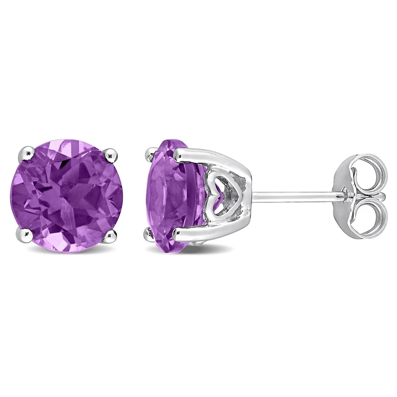 Boucles d'oreilles Miabella à Solitaire Améthyste en Argent Sterling