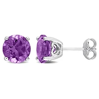 Boucles d'oreilles Miabella à Solitaire Améthyste en Argent Sterling