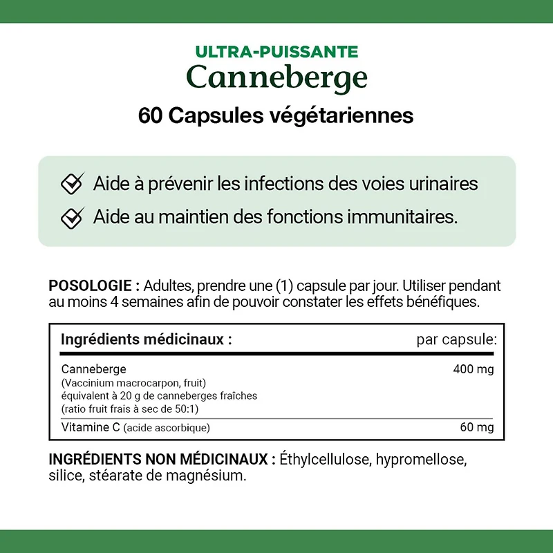 NATURE'S BOUNTY Cranberry, Ultra Potency, 20,000 mg, Helps Prevent Urinary Tract Infections, Helps Support Immune Function, Vegetarian, Capsules 60.0 g, Helps prevent urinary tract infections