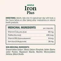 NATURE'S BOUNTY Fer plus, 28 mg, doux, aide à prévenir l’anémie, favorise la santé immunitaire, aide à la formation et au fonctionnement des globules rouges, aide à la cicatrisation des plaies, antioxydant, capsules 90 paquet 90 gélules