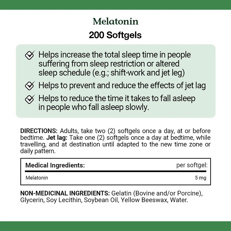 NATURE'S BOUNTY Mélatonine, extra-fort, 5 mg, aide à rétablir le cycle veille-sommeil, à s’endormir et augmente la durée du sommeil, format très éco, gélules 40.600 g 200 gélules