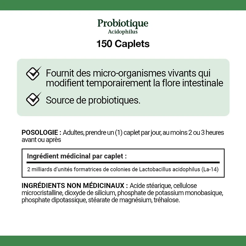 NATURE'S BOUNTY Extra Strength Acidophilus Probiotic, Lactobacillus Acidophilus, Temporarily Modifies Gut Flora, Live Microorganisms, 2 Billion Colony Forming Units,150 Caplets 150.0 count, 150 Caplets